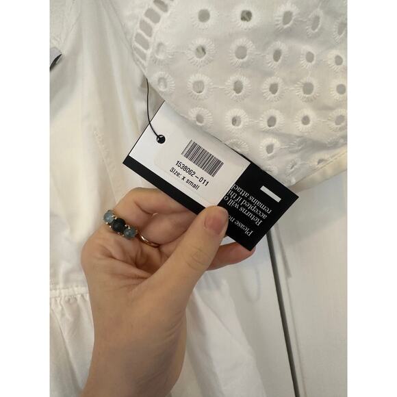 LA LIGNE Broderie anglaise-trimmed cotton-voile midi dress NWT size XS - Picture 9 of 9